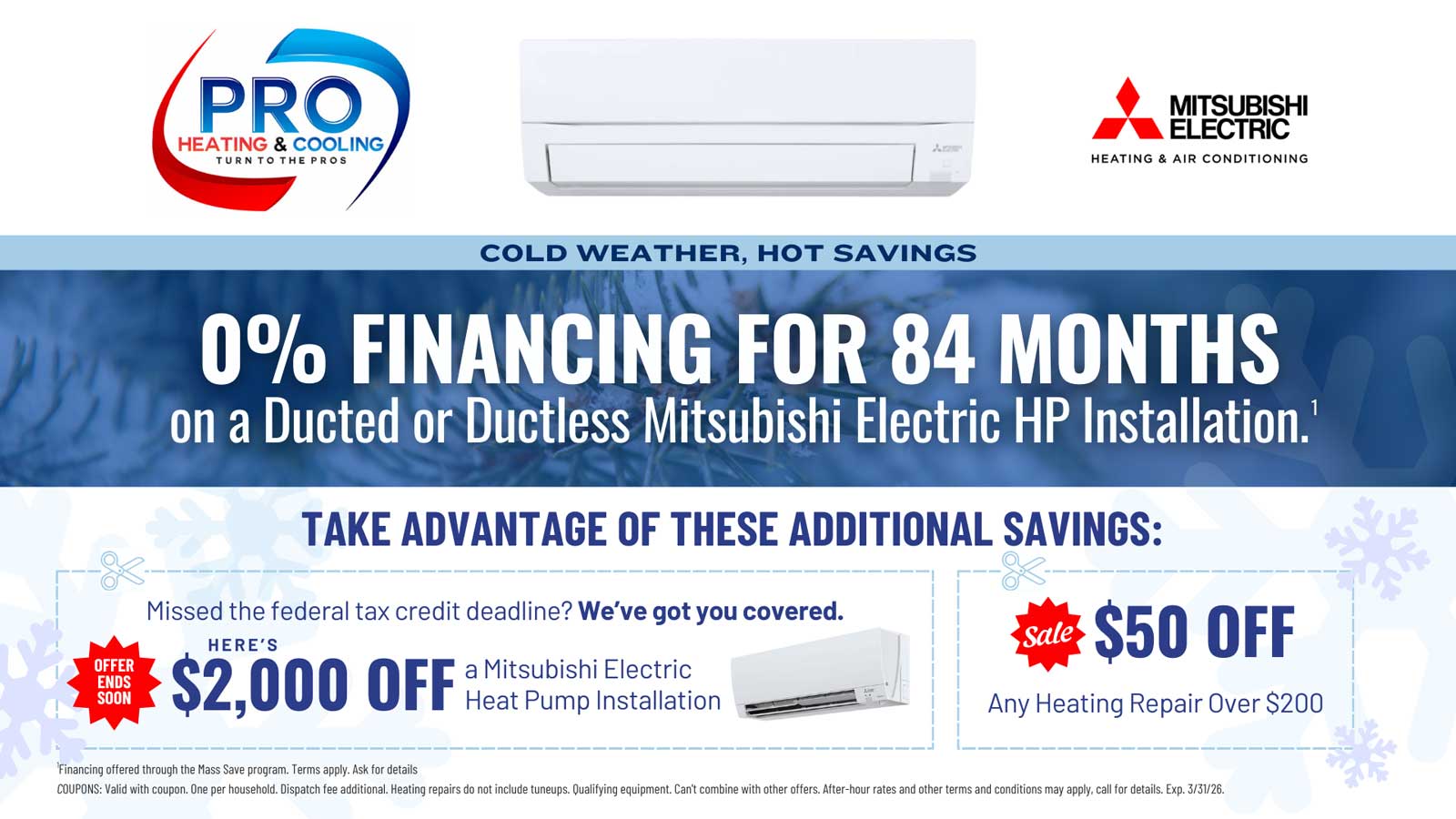 Mitsubishi Heat Pump 0% Financing ProHeat Mitsubishi Heat Pump 0% Financing